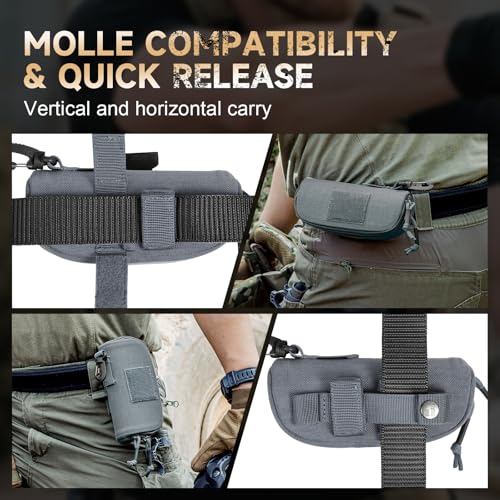 Image of Tactical Molle Glasses Case, Shockproof Eyeglass Pouch, Sunglass Case Hard Shell Protects Glasses