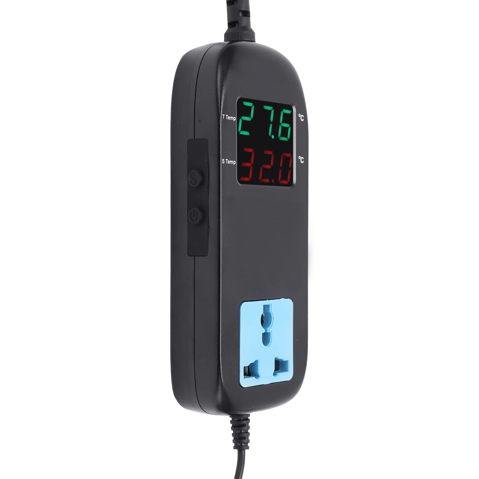 Digital Thermostat, Intelligenter Temperaturcontroller mit Permanenter Speicherfunktion für Wasserqualitätstests Aquakultur Industrie -Temperaturregelung (EU -Stecker)