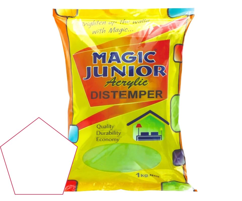 Magic Junior Acrylic Distemper Paint Smooth Matte Finish Applied on Interior Cement Plasters, Ceilings, Asbestos Sheets, Concrete as a Top Coat Finish WHITE 1KG (B0D9JZVGSN) Amazon Price History, Amazon Price Tracker