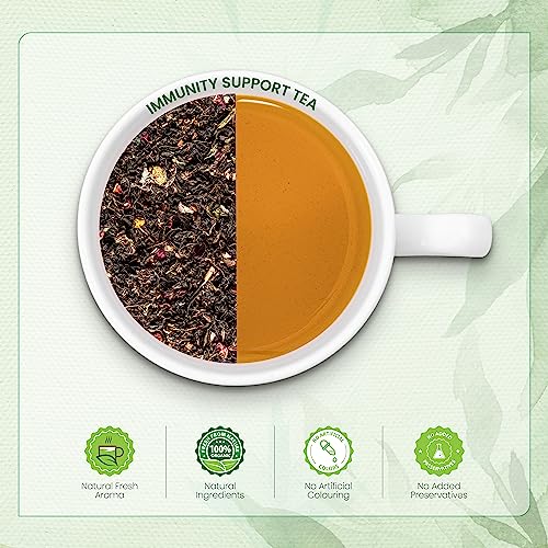 Image of Dabri Immunity Support Tea 100gm Pouch| Pure Natural Organic Loose Leaves | Pure Taste Wellness Tea | Boosts Immunity, Detoxifies Body, Improves Metabolism & Digestion | Herbal Loose Leaf Blend