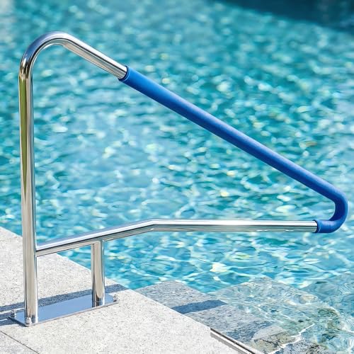Abimars Pool Handrails for Inground Pools 316 Stainless Steel Mirror-Polished Removable Pool Railings Marine-Grade Rust-Resistant Safety Hand Rails Supporting Up to 330 lbs