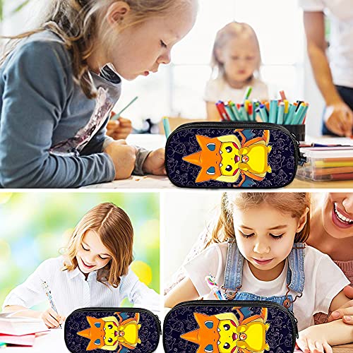 ALHX Pikachu Potlood Case, Pokemon Potlood Case, Anime Cosplay Potlood Case, Black Pencil Case Bag, Pen Bag Pouch Houder… - Afbeelding 6