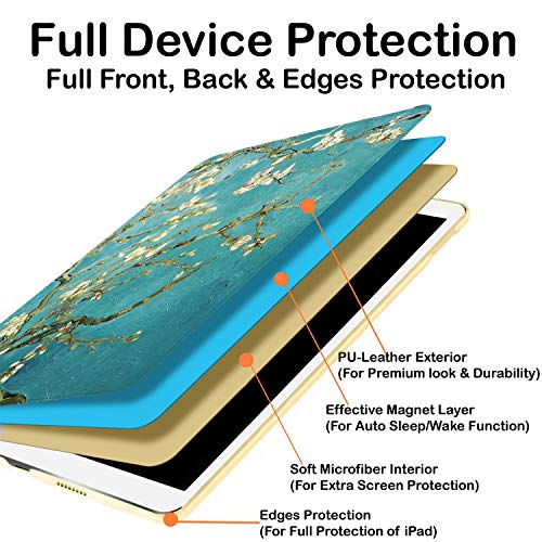 Image of DuraSafe Cases for iPad 8.3 Inch Mini 6th [ Mini 2021 6 Gen ] A2567 A2568 A2569 MK7M3HN /A MLWL3HN /A MK7R3HN /A MK7P3HN /A MLWR3HN /A MK7X3HN /A Printed Smart PU Leather Flip Folio Book Cover - Blossom