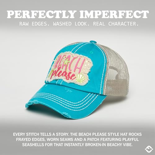 Image of Funky Junque Womens Baseball Cap Distressed Vintage Unconstructed Embroidered Dad Hat