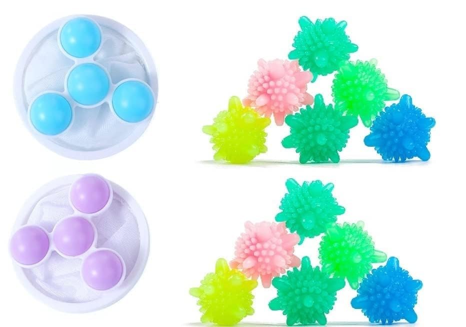 K.B. SALES 10 Pcs Reusable Anti-Winding Laundry Balls - Silicone Washing Machine Cleaning Ball With 2 Pcs Hair Filter Cleaning Mesh Bag Lint Remover
