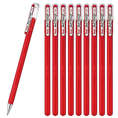 Stylo à bille rouge Pentel Pop K110-VB en lot de 10 pour l'écriture quotidienne