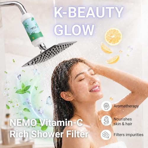 Image of NEMO Vitamin Shower Filter (Shining Garden) | Made in South Korea | Vitamin C + Glycerin Enriched | For Soft Skin & Smooth Hair | Advanced Chlorine & Rust Removal | De-stress with Aromatherapy
