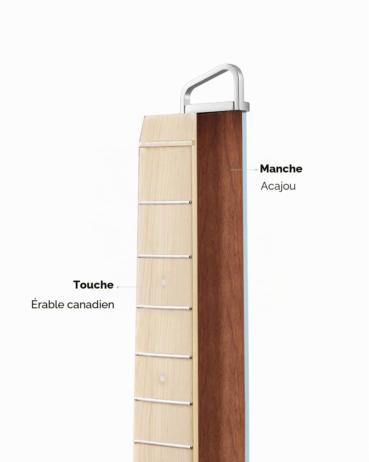 Donner Guitare électro-acoustique HUSH I PRO Travel avec modes d’effets multiples, kit intelligent comprenant des écouteurs, une housse de transport, une sangle, un câble de chargement, Hawaiian Blue