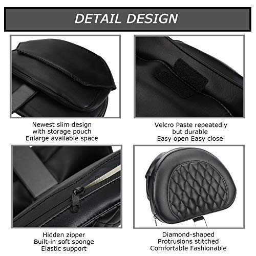 image for psler Diamond Plug In Driver Backrest Pad Rider Sissy Bar Back Rest Wi