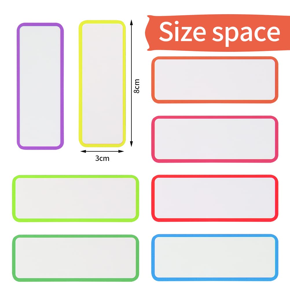 Lot De 54 étiquettes Magnétiques Effaçables à Sec, Réutilisables, Aimants Effaçables Pour Tableau Blanc, Réfrigérateur, Casier, école, Bureau, Maison, 8 X 3 Cm