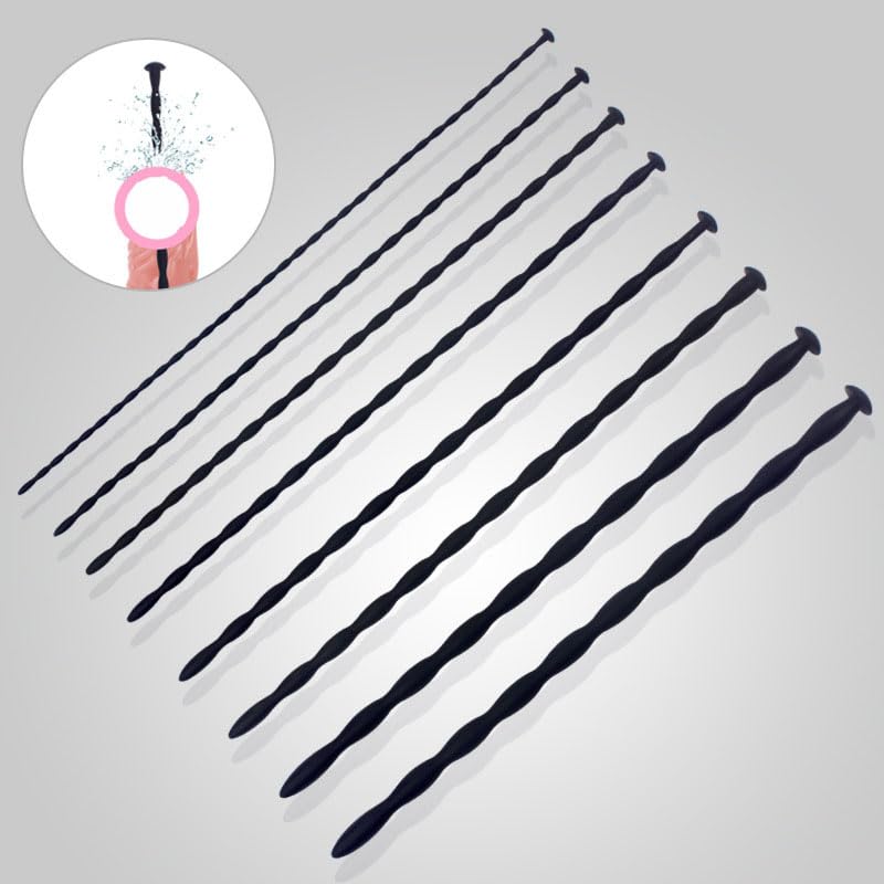 Image of 4 /8 pcs Male Silicone Urethral Sounds Trainer Plug Urinary Dilator Stretcher Masturbation Rod Penis Plug Bladder Stimulation Fetish Sex Toy for Men (8 pcs)