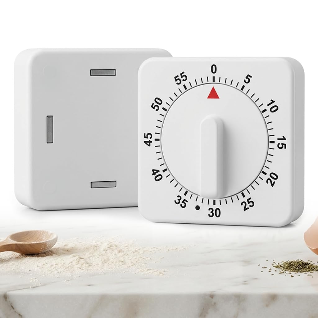 Auravale 2Pcs Kitchen Timer for Cooking Mechanical 60 Minute Count Down