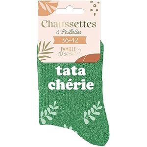 Chaussettes à Paillettes "tata D'amour" Dorées - 4