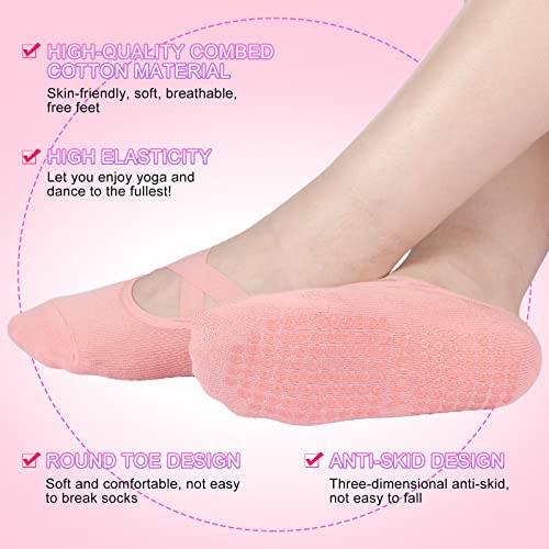 Xtinmee 16 Pairs Yoga Socks Non Slip Elastic Grip Socks Multicolor Fashion Cross Yoga Socks With Straps For Women Pilates Barre Fitness Hospital Ballet Dance Barefoot Workout #TOP5
