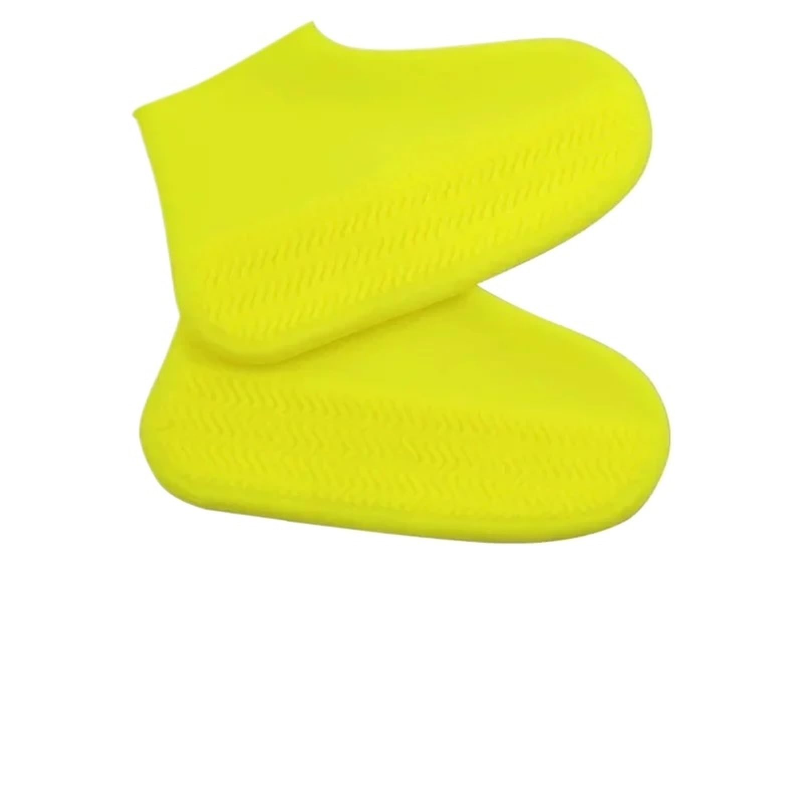 5 pares de cubiertas zapatos silicona impermeables y gruesas reutilizables, antideslizantes, resistentes al desgaste, for for zapatillas for días lluviosos para Limpieza de Alfombras(Yellow,S)