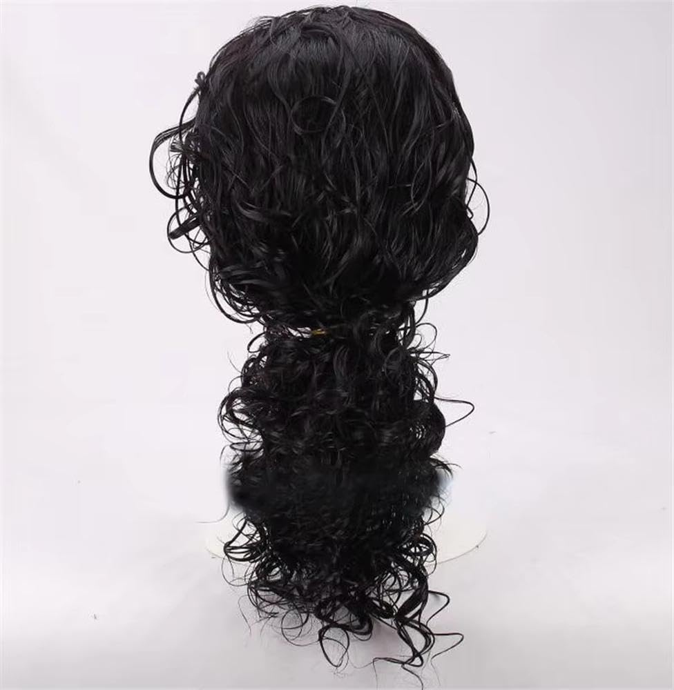 Haarpflege Schwarze Mittellange Lockige Haarperücke Für Frauen Cosplay Party Alltag