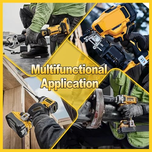 Image of DCB200 8000mAh Replacement for Dewalt 20V Battery Compatible with Dewalt Batteries DCB203 DCB204 DCB207 DCB206 DCB201 DCB205 Cordless Power Tools with LED Indicator 2 Count (2)
