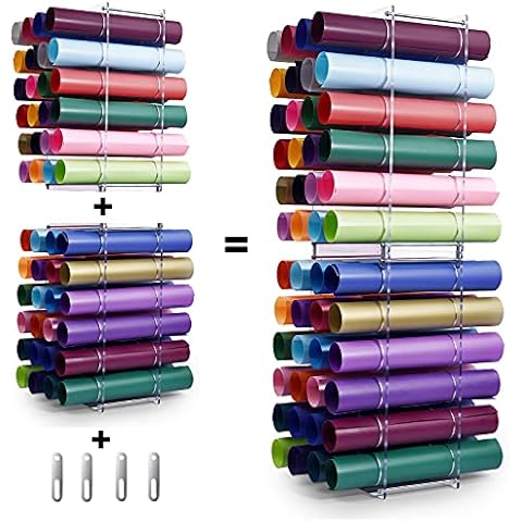 DROLE Vinyl-Rollen-Aufbewahrungsregal, 48 Löcher, Vinyl-Rollenhalter für Bastelzimmer, Raum-Organizer und Aufbewahrung Cover