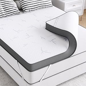 LIKIMIO 3 Inch Mattress Topper Twin, Cooling Gel Infused Ventilated Memory Foam Bed Topper, Firm Mattress Pad with Removable Cover, Pressure Relief & Non-Slip, Dorm/Guest, CertiPUR-US Certified
