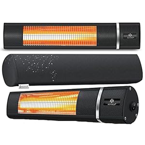 kesser® radiateur infrarouge ir multi radiateur chauffage à quartz radiateur infrarouge chauffage pour table à langer, infrarouge, radiateur mural infrarouge, 2000w avec télécommande noir