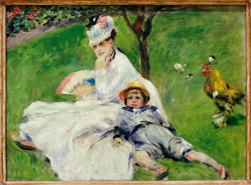 Toile impression Madame Claude Monet par Renoir - Tableau déco maison 60x90cm