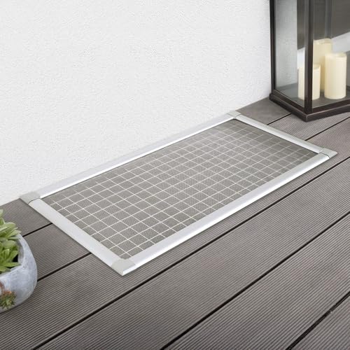 empasa Lichtschachtabdeckung Kellerschachtabdeckung mit Alu-Rahmen Profi als kürzbarer Selbstbausatz Material: Edelstahl-Gewebe Größe: 60 x 115 cm