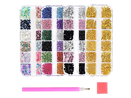 4 Boxes Nail Art Rhinestones Stone Kit Decorations Colorful Nail Art (Style 2)
