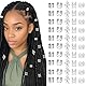 Tyqour 50 Stück Silber Haarschmuck für Zöpfe Dreadlocks Schmuck Silber Haarperlen zum Klipsen Haaranhänger Damen Verstellbar Braids Schmuck Metall Haarspiralen Clips für Männer Frauen Braids Zubehör