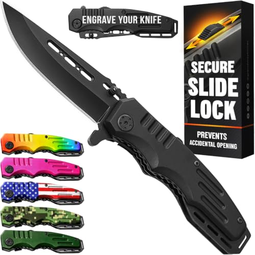Safety Lock Pocket Knife - 3.4-inch Sharp Blade...