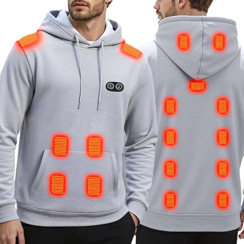 Pull chauffant sans manche à capuche veste USB thermique pour randonnée - 3