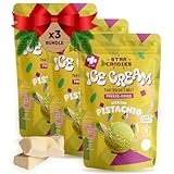 Star Candies Freeze Dried Sicilian Pistachio Ice Cream | No Melting Freeze Dried Candy | Crunchy & Delicious Camping Food | Premium Astronaut Ice Cream loved by Kids and Adults | Space and Astronaut Snack | Gift Set for Birthday or Party (7.5 oz; 3 pack)