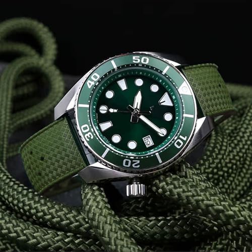 Image of FKM Rubber Watch Bands Tropical Style Quick Release Fluororubber Watch Strap 18mm 20mm 22mm Universal Soft Breathable Durable Sporty FKM Rubber Replacement Band Strap for Men Women