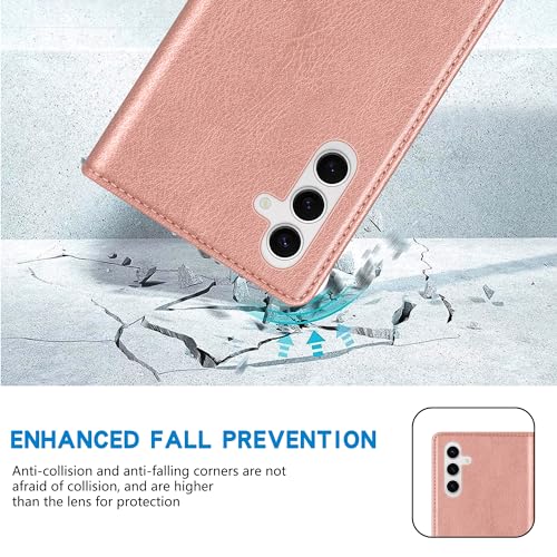 Image of ZZXX for Galaxy S23 FE Wallet Case Strong Magnetic 6.4 inch,Rose Gold
