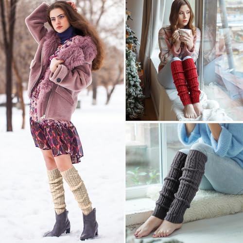 Image of fauson Leg Warmers for Women Y2k - 80s Ribbed Knit Leg Warmers for Boots