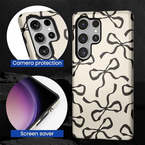 Coque Samsung S25 Ultra silicone rigide HL2 avec motif nœud noir - 4