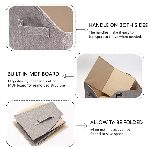 Geyecete Foldable Fabric Trapezoid Organizer Boxes - Collapsible Dog Toy Basket (Light Brown-DOG) - Image 4