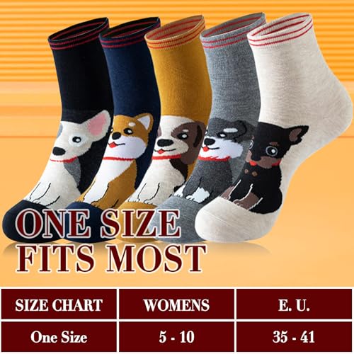 Funny Animal Socks for Women - Cute Dog and Cat Socks, Colorful Novelty Funny Socks for Animal Lover