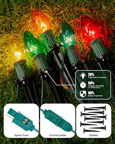 25.7' Brightown C9 Christmas Pathway Lights w/ 20 Multicolor Bulbs - image 8