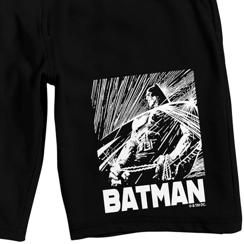 Bioworld Batman Black & White Comic Panel Adult Black Sleep Pajama Shorts2