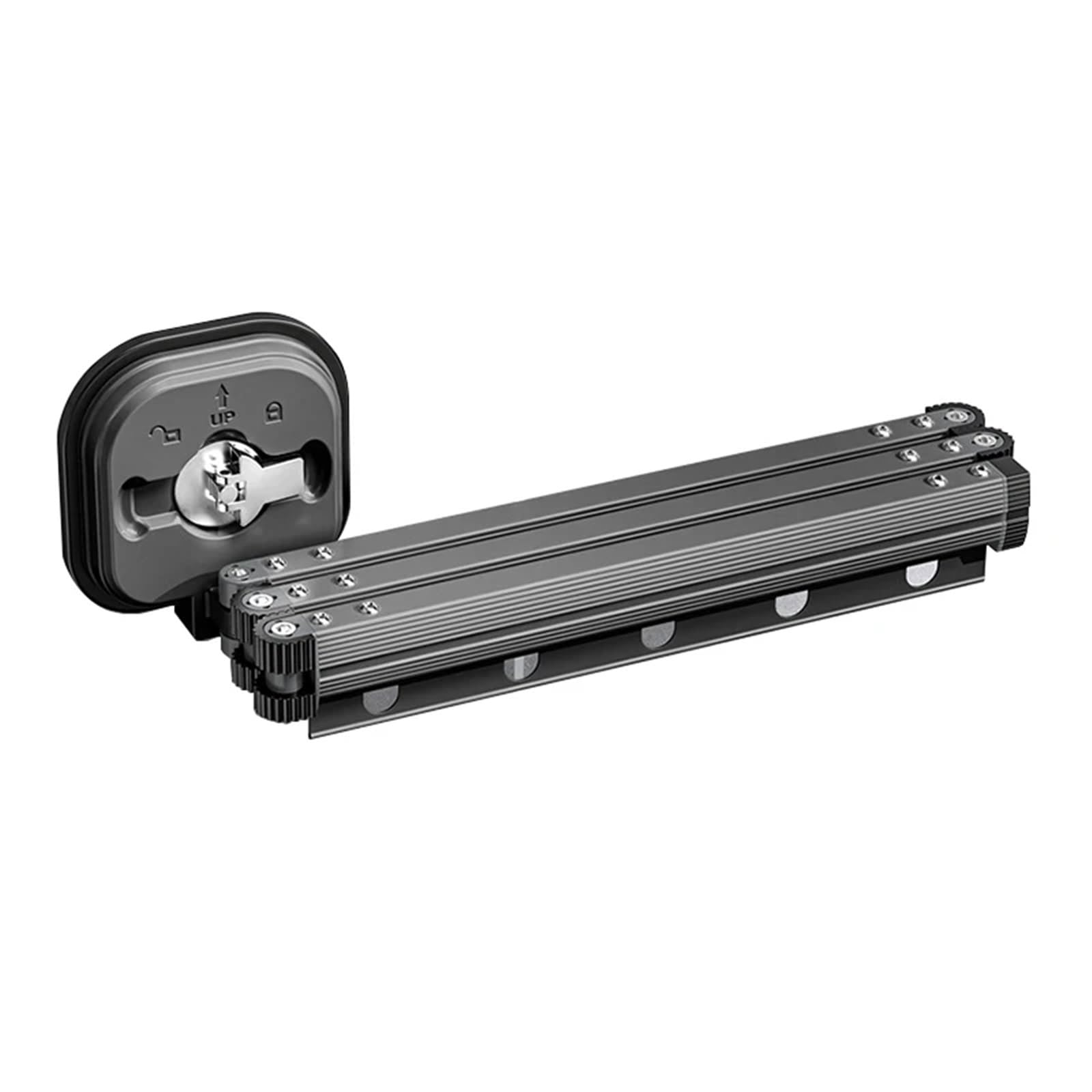 Stendibiancheria allungabile Stendibiancheria a Parete con aspirazione, Pieghevole, salvaspazio, stendibiancheria, stendibiancheria Retrattile, Resistente al carico(Dark Gray-2 Fold)