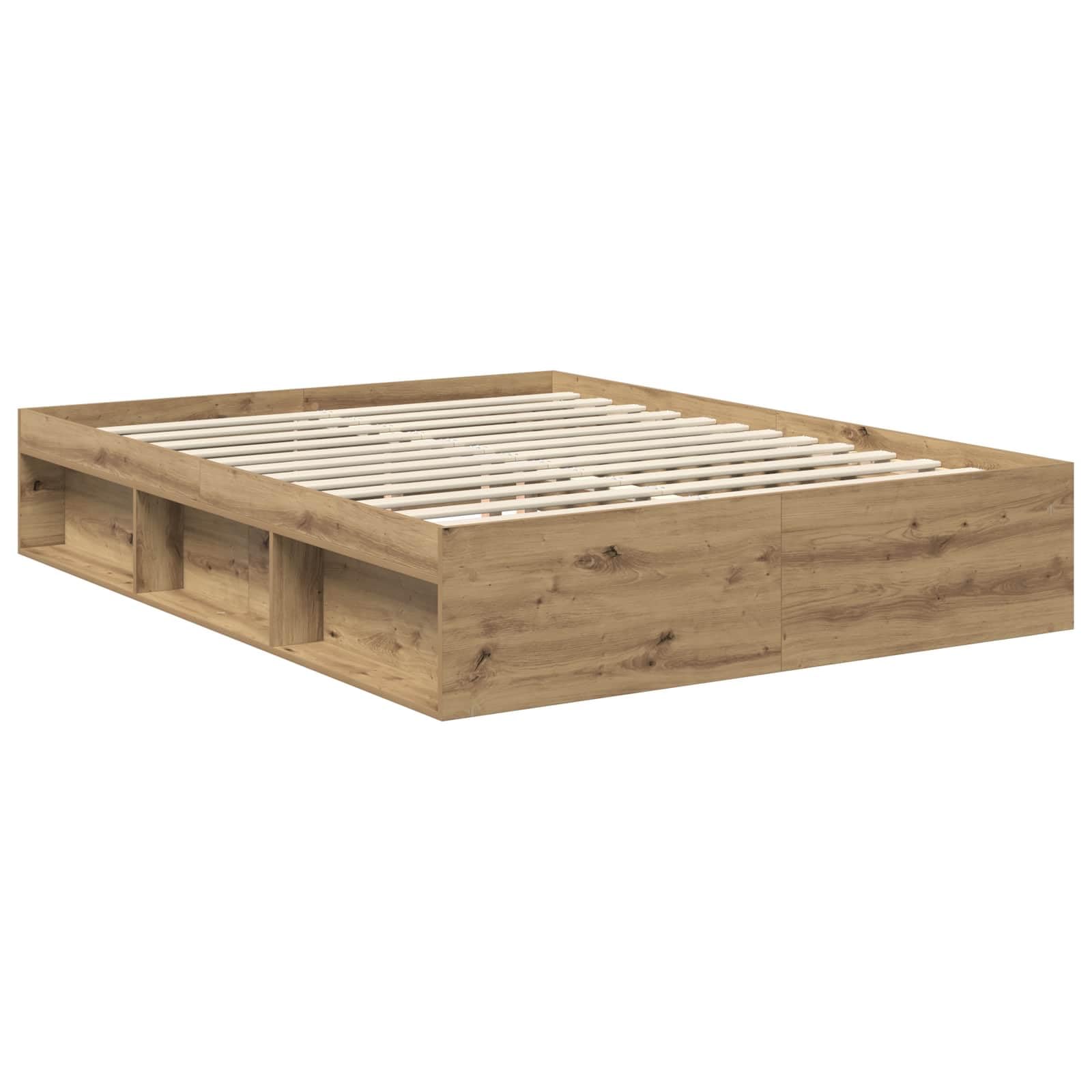 vidaXL Estructura de Cama con cabecera Roble Artisan 150 x 200 cm