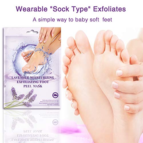 image for WOAYUS Foot Peel Mask, 2 Pack Exfoliating Foot Peeling Spa Masks for D