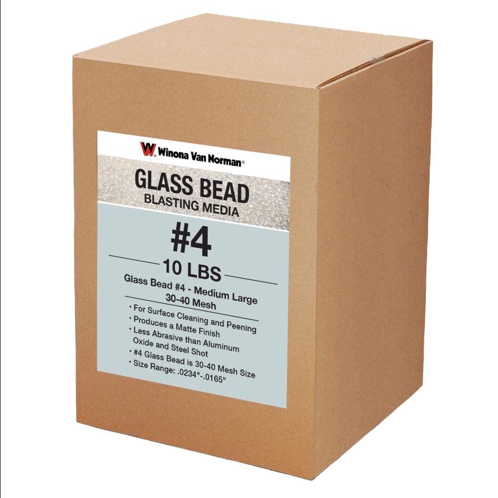 Glass Bead #4 - Weighting and Filler - Sand Blasting Media - Medium Size - 30-40 Mesh for Sandblasting (10lbs)
