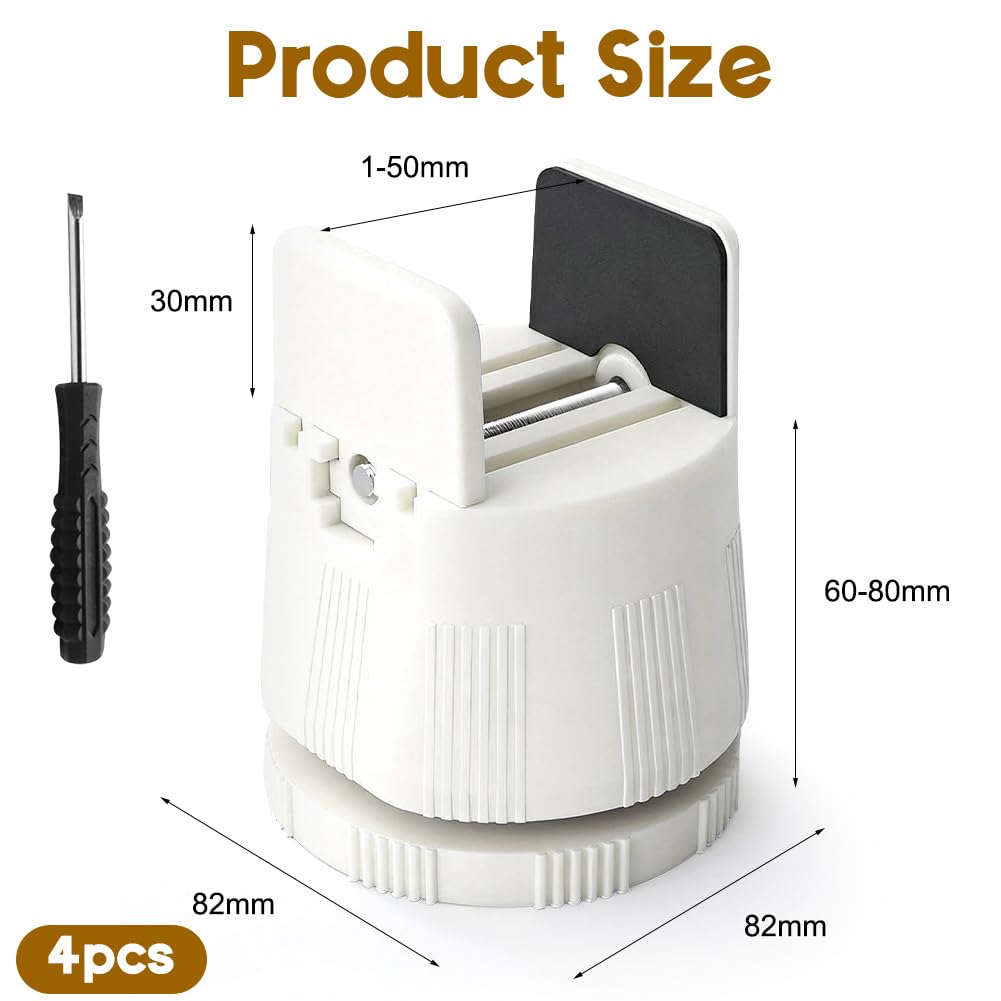 4 sztuki regulatorów mebli 5 cm, regulowany regulator łóżka do kwadratowych i okrągłych nóg krzeseł o szerokości 10 mm - 50 mm, regulacja łóżka z zaciskiem śrubowym, bardzo wytrzymała regulacja