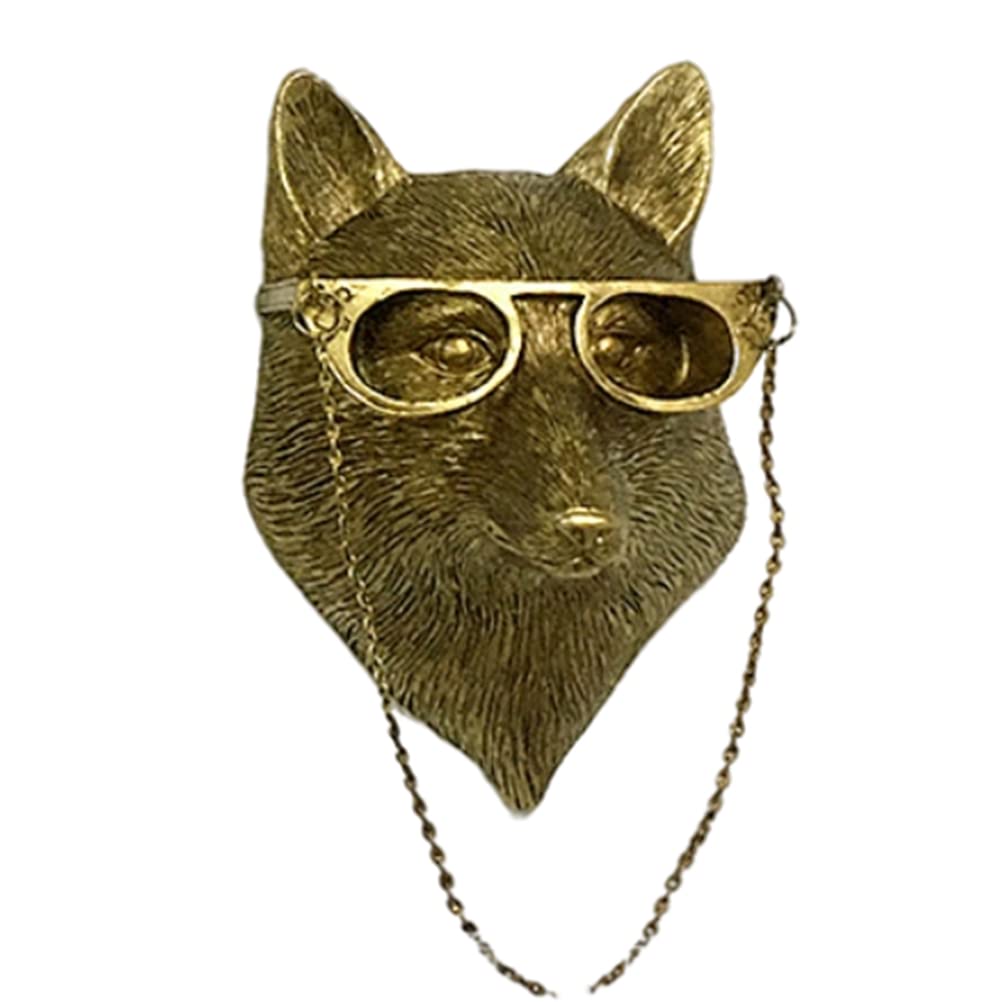 Head Wall Decor, Deer Head Wall Hanging Art Decor,Waterproof Bronzed Resin Animal Hanging Sculpture Sunscreen Animal Head Wall Hanging Ornaments (15.5 * 10.5 * 7cm)