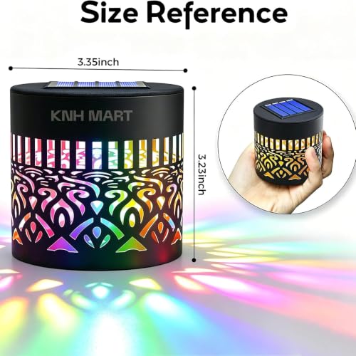 Image of Solar Mandala Lights Outdoor Wall, 7 Color Changing Solar Projector Light, Waterproof Metal Decorative Light for Garden Fence Patio (3)