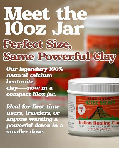 Image of Aztec Secret - Indian Healing Clay 10oz Jar - Deep Pore Cleansing Facial & Body Mask - The Original 100% Natural Calcium Bentonite Clay
