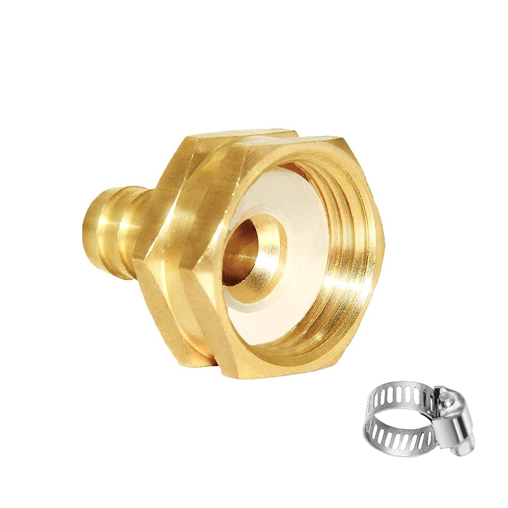 Joywayus 6 szt. 1/2 cala Barb x 3/4" żeński gwint GHT obrotowy sześciokątny mosiężny ogrodowy wąż wodny złącze miedziane złączka z zaciskiem ze stali nierdzewnej dom / łódź / trawnik / myjnia