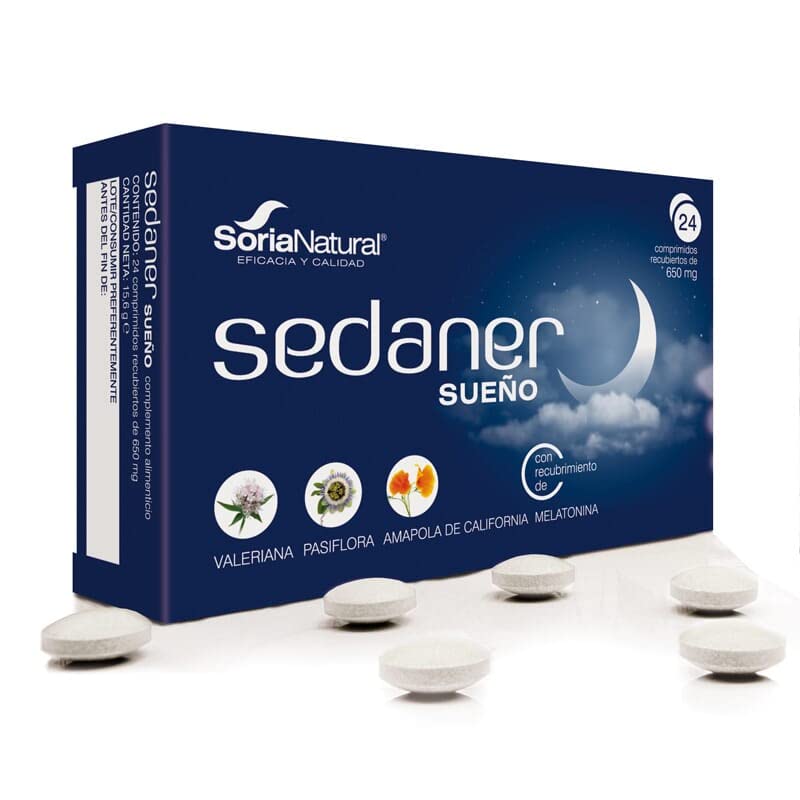 Sorianatural - Sedaner Sueño - Complemento Alimenticio - Ayuda A Conciliar El Sueño – Valeriana - Amapola - Pasiflora - Melatonina 24 Comprimidos