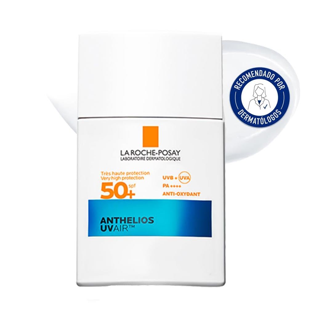 La Roche-Posay Protector Solar SPF 50+, Fórmula con Ácido Hialurónico, Niacinamida y Filtros UVA/UVB Avanzados, Fluido Invisible, Anthelios UVAir, 40 ml